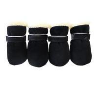 4pc Antideslizantes Zapatos para Cachorros A Prueba de Invierno Mascota Perro Antideslizante Botas de Nieve Calzado Grueso Cálido para Calcetines Aire Botines Perro para Perros Zapatos, Black XL
