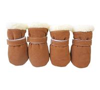 4pc Antideslizantes Zapatos para Cachorros A Prueba de Invierno Mascota Perro Antideslizante Botas de Nieve Calzado Grueso Cálido para Calcetines Aire Botines Perro para Perros Zapatos, Brown XL