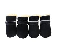 4pc Antideslizantes Zapatos para Cachorros A Prueba de Invierno Mascota Perro Antideslizante Botas de Nieve Calzado Grueso Cálido para Calcetines Aire Botines Perro para Perros Zapatos, Black S