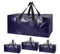 4Pc Bolsa Mudanza Grande, 92L Bolsa Almacenaje, PP Resistente al Agua Bolsa de Transporte, Servicio Pesado Bolsas Grandes para Guardar Ropa, Cremallera Compacta Bolsas de Mudanza Extragrandes