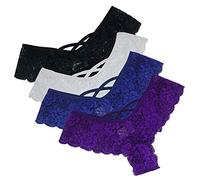 4pc Bragas de Encaje para Mujer Braguitas de Cintura Baja de Bikinis Ropa Interior Sexy Tangas Cómodo Braguitas lencería Tanga de Tira Transparente Cómodas Braguita Talla Grande 2024