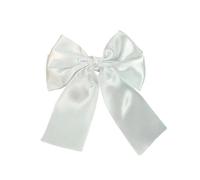 4pc Elegant Bow Ribbon Hair Clip Fashion Simple Solid Satin Spring HairPins Barrettes For Woman Girls Headband Accessories(White)
