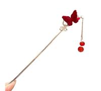 4pc Rose Flower Hair Stick Tassel Hairpin Chinese Wedding Accessories Female Ornament Styling Tools(Color 6)
