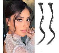 4PC Synthesis Bangs Wig Hair Extensions Curly Clip-on Front Side Long Wavy Blone(A,14inches)