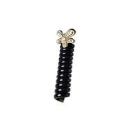 4pc Women Hair Accessories Fashion Telephone Line Loop Gold Color Horsetail Head Rope Cute Elastic Bands Flower Headdress(M)