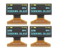 4Pcs 0.96in LCD Display Module, Digital LCD Display Module, Self Illuminated OLED Screen with 128 X 64 Resolution, Thin Plastic Layer and 30PIN Interface for SPI IIC, Compact Repla (Amarillo Azul