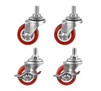 4Pcs 1"/1.25"/1.5"/2" Universal Swivel Caster Wheels Threaded Stem Para el Hogar y la Oficina(2 brake-2 no brake,1 inch)