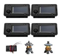 4pcs 1.6 × 2.8 ″ de reemplazo de luz solar de LED impermeable con LED blancos cálidos y paneles solares de bricolaje para actualizaciones de caminos de jardín, cubierta y lámparas para ext