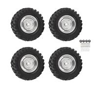 4PCS 1.9 Inch RC Crawler Tires, Universal Wireless Remote Control Car Tires, Rubber Off - Road Traction Tires with Plastic Wheel Rim for Axial HSP Traxxas 1/10 Scale RC Cars (Plata)