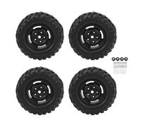 4PCS 1.9 Inch RC Crawler Tires, Universal Wireless Remote Control Car Tires, Rubber Off - Road Traction Tires with Plastic Wheel Rim for Axial HSP Traxxas 1/10 Scale RC Cars (Negra)