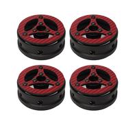 4PCS 1.9 Inch RC Wheel Rims, Carbon Fiber Replacement Rims for 1/10 Crawler RC Car, Lightweight Durable Rims with Aluminum Alloy and Nylon for SCX10 RR10 Off - Road Use (Roja)