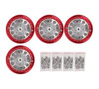 4Pcs 1.9in Aluminum Beadlock Wheel Rims | High - Strength Alloy for SCX10 / / D901 RC Crawler Cars | 1/10 Scale Off - Road Accessories | 12mm Hex Drive, 56mm Outer Diameter (Silver Red)