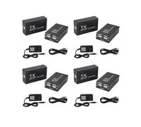 4pcs 120M USB Extender 4 Port USB1.1 Hub Extender over RJ45 Ethernet USB UTP Extension Transmitter Receiver-US Plug