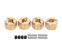 4pcs 12mm Hex Wheel Hub Adapters | Brass Extended for SCX10 90046 GN7 CC01 | Wheelbase Extender for RC Cars | Replacement for Plastic Parts (8mm)