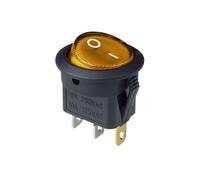 4Pcs 12V/220V Led Switch 10A 12V Light Power Car Button Lights ON/OFF 3pin Round Rocker KCD1 ESSEIEIE(Yellow,220V)