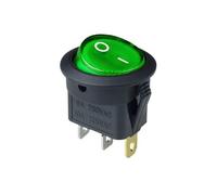 4Pcs 12V/220V Led Switch 10A 12V Light Power Car Button Lights ON/OFF 3pin Round Rocker KCD1 ESSEIEIE(Green,220V)