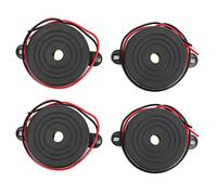 4pcs 12V Zumbador de alarma, DC3-24V 95dB Zumbador piezoeléctrico activo de alto decibelio, alarma sonora, sonido continuo, para proyectos de bricolaje