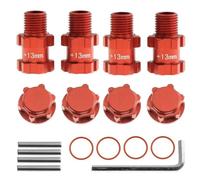 4PCS 14mm a 17mm Hub Adapter Set con 13mm Offset Compatible con 1/10 Escala RC Cars como los Modelos 3S, Big Rock, y(13MM W106 Red)
