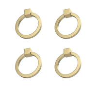 4pcs 2.0"x 1-7/9" Solid Brass Pulls for Dresser Drawer Ring Pulls Furniture Hardware Brushed Gold Wa