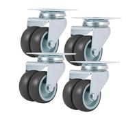 4pcs 2 Inch Casters Wheels Heavy Duty Swivel Soft Rubber Roller With Brake For Platform Trolley Furniture(4PCS without brake)