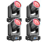4PCS 200W LED Beam Cabeza Móvil, Zoom Electrónico 18 Prismas 11+1 Colores y 14+1 Patrones Efecto de Atomización LED RGB d-mx512 (16CH) para Escenario Bodas DJ Fiestas Navideñas