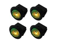 4PCS 220V illuminated 6A 20mm Hole Cut Car Mini Round Rocker Switch Dashboard Boat Push Button O - Power On-Off Seesaw ESSEIEIE(Green)