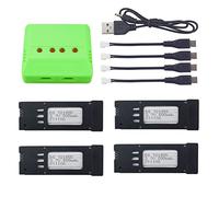 4PCS 3,7V 500mAh batería de Litio con Cargador 4 en 1 para E58 S168 JY019 Piezas de cuadricóptero Plegable fotografía aérea RC Drone batería
