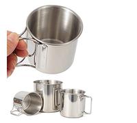 4PCS 304 Stainless Steel Outdoor Camping Cup Set Portable Mountaineering Trekking Cups Travel Hiking Cookware Equipment Accessory for Outdoor Camping Hiking and Picnic
