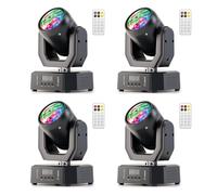 4PCS 30W Cabeza Móvil LED,RGW Efectos de Iluminación,DMX512 Con Control Remoto 5 Modos de Control Mini Cabeza Movil LED Discoteca Para DJ,Iluminación e Fiestas