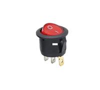 4Pcs 3Pin ON/OFF Car 220V/12V Round Rocker Dot Boat LED Light Toggle Switch SPST Light Switch(Red circular,12V)