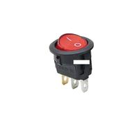 4Pcs 3Pin ON/OFF Car 220V/12V Round Rocker Dot Boat LED Light Toggle Switch SPST Light Switch(Red square,12V)