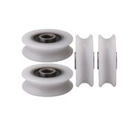 4pcs 4x20x6.5x7.4mm Inner Dia 4mm U-groove Nylon Pulley Wheel for Sliding Door