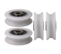 4pcs 4x20x6.5x7.4mm Inner Dia 4mm U-groove Nylon Pulley Wheel for Sliding Door