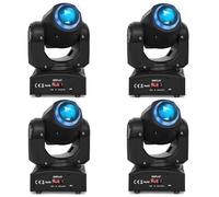 4PCS 50W Beam Cabeza Móvil RGBW LED Moving Head, 8 Gobos 8 Colores Efecto estroboscópico DMX512 Luces de Escenario Equipo profesional para DJ Rendimiento Noche KTV