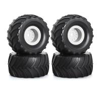 4pcs 52 mm de 1.0 neumáticos de llanta de Ruedas Conjunto Compatible con 1 18 1 24 FMS SCX24 AX24 RC Piezas de actualización de automóvil de rastreador(White)