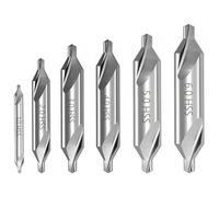 4PCS/5PCS/6PCS/7PCS/8PCS/10PCS 1-5mm HSS Combined Center Drill Bit 60 Degree Metalworking Hole Drill Bit Hole Metal Drill Bit(6pcs Set C 1.0-5.0mm)