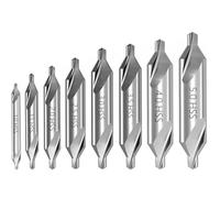 4PCS/5PCS/6PCS/7PCS/8PCS/10PCS 1-5mm HSS Combined Center Drill Bit 60 Degree Metalworking Hole Drill Bit Hole Metal Drill Bit(8pcs Set 1.0-5.0mm)