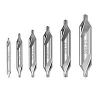 4PCS/5PCS/6PCS/7PCS/8PCS/10PCS 1-5mm HSS Combined Center Drill Bit 60 Degree Metalworking Hole Drill Bit Hole Metal Drill Bit(6pcs Set B 1.0-5.0mm)