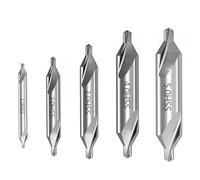 4PCS/5PCS/6PCS/7PCS/8PCS/10PCS 1-5mm HSS Combined Center Drill Bit 60 Degree Metalworking Hole Drill Bit Hole Metal Drill Bit(5pcs Set 1.0-5.0mm)