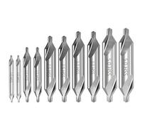 4PCS/5PCS/6PCS/7PCS/8PCS/10PCS 1-5mm HSS Combined Center Drill Bit 60 Degree Metalworking Hole Drill Bit Hole Metal Drill Bit(10pcs Set 1.0-5.0mm)