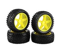 4pcs 87 mm Wheel Wheel neumático Compatible con modelos de automóvil RC 144001 144010 124007 124017 124019 TT02B 1 10 1 12 1 14 Escala Off Road Buggy Reemplazo de accesorio de poskingket(Yellow)