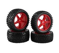 4pcs 87 mm Wheel Wheel neumático Compatible con modelos de automóvil RC 144001 144010 124007 124017 124019 TT02B 1 10 1 12 1 14 Escala Off Road Buggy Reemplazo de accesorio de poskingket(Red)
