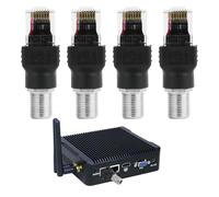 4PCS Adaptador Coaxial RF Hembra a RJ45 Macho, Convertidor de Barril Coaxial para Probador de Línea, Compatible para Rastreadores de Cable Ethernet y Equipos de Prueba