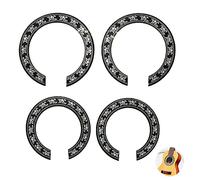4pcs Adhesivos guitarra con incrustaciones Calcomanías Sonido Guitarra Guitarra Soundhole Calcomanía Guitarra etiqueta de agujero de sonido Para piezas y accesorios de guitarra clásica acústica