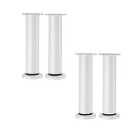 4Pcs Adjustable Furniture Legs,Metal Table Legs Sofa Legs,Telescopic Adjustable Height Couch Legs Wardrobe Foot Bed Feet,Round Coffee Table Feet, 18cm, 7.1in,White