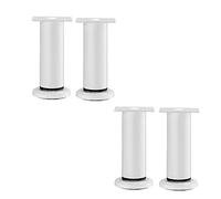 4Pcs Adjustable Furniture Legs,Metal Table Legs Sofa Legs,Telescopic Adjustable Height Couch Legs Wardrobe Foot Bed Feet,Round Coffee Table Feet, 12cm, 4.7in,White