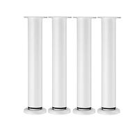 4Pcs Adjustable Furniture Legs,Metal Table Legs Sofa Legs,Telescopic Adjustable Height Couch Legs Wardrobe Foot Bed Feet,Round Coffee Table Feet, 25cm, 10in,White
