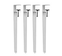 4Pcs Adjustable Metal Table Legs, F-Shaped Dining Supports, Heavy-Duty Iron Workbench Feet, Replacement DIY Bar Height Foot, Perfect for Furniture Cabinet (40cm(16in),White)