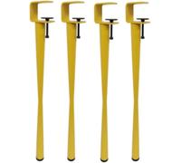 4pcs Adjustable Metal Table Legs,Metal Iron Clamp Feet Dining Desk Leg Detachable F Shape for DIY Coffee Desk Console Design Feet with Floor Protectors, No Punching,Yellow,71cm(28in)