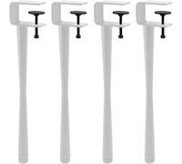 4pcs Adjustable Metal Table Legs,Metal Iron Clamp Feet Dining Desk Leg Detachable F Shape for DIY Coffee Desk Console Design Feet with Floor Protectors, No Punching,White,76cm(30in)